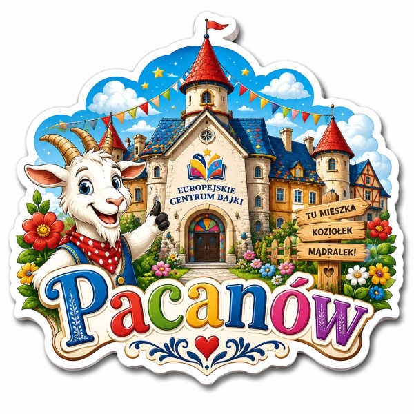 Magnes pamiątkowy Pacanów z motywem koziołka