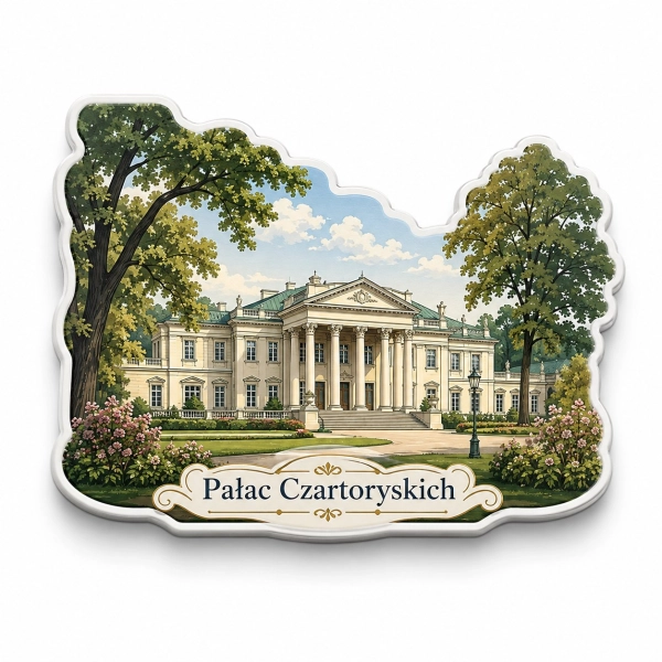 Magnes pamiątkowy z motywem Pałacu Czartoryskich w Puławach