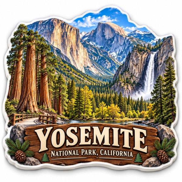 Magnes pamiątkowy z motywem Parku Narodowego Yosemite