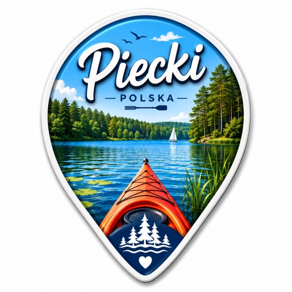Magnes Piecki z widokiem jeziora, lasu i kajaka