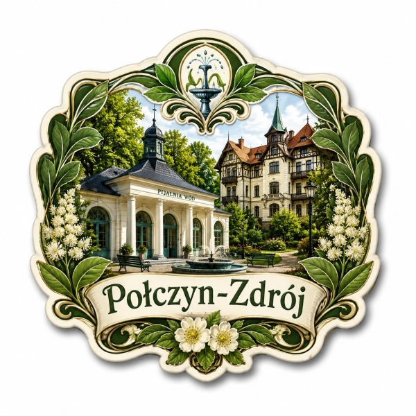 Magnes pamiątkowy przedstawiający pałac w Połczynie-Zdroju