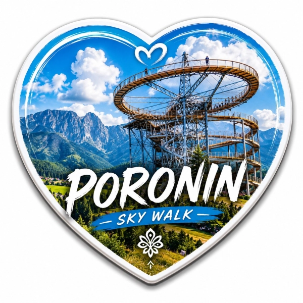Magnes pamiątkowy z widokiem na Sky Walk w Poroninie