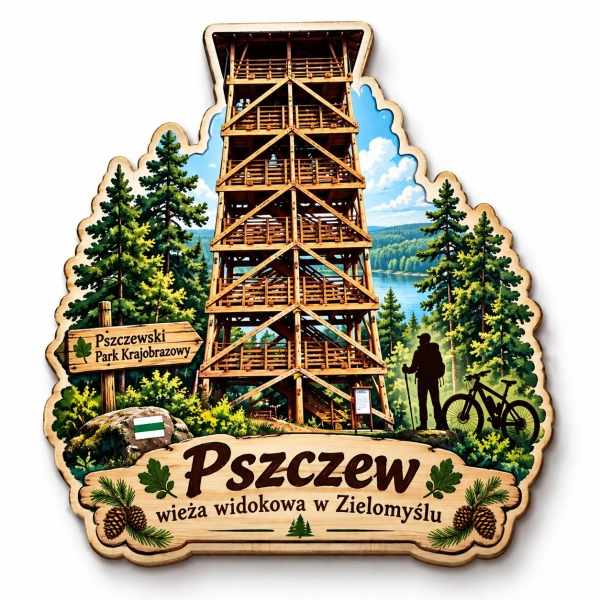 Pamiątkowy magnes Pszczew – wieża widokowa