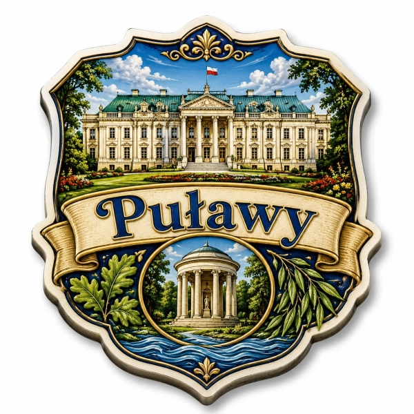 Magnes pamiątkowy Puławy z motywem Pałacu w Puławach
