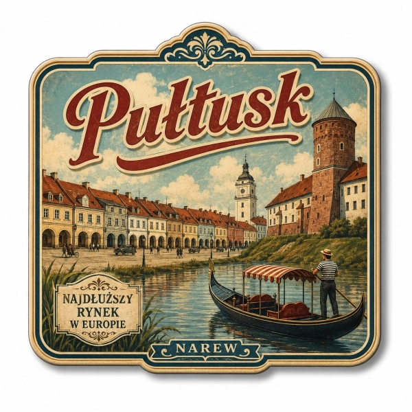Magnes pamiątkowy Pułtusk – Najdłuższy Rynek w Europie