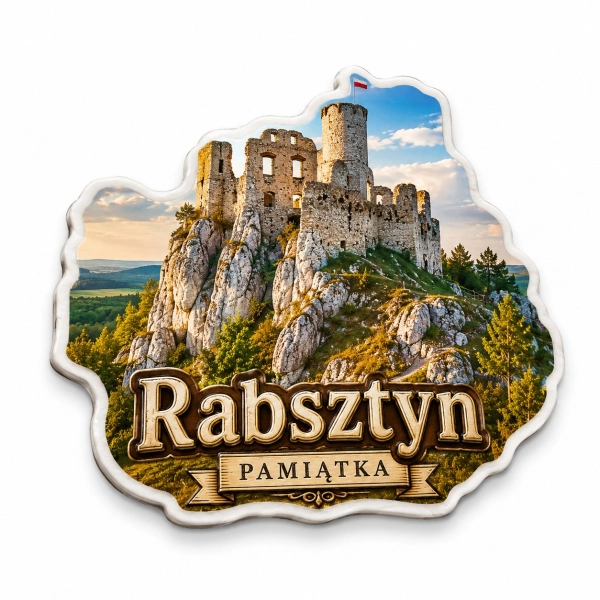 Pamiątkowy magnes Rabsztyn z motywem zamku