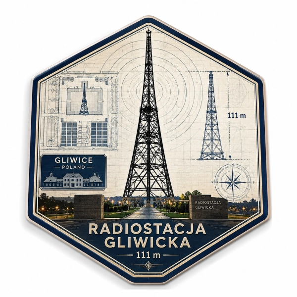 Magnes pamiątkowy Radiostacja Gliwicka 111 m