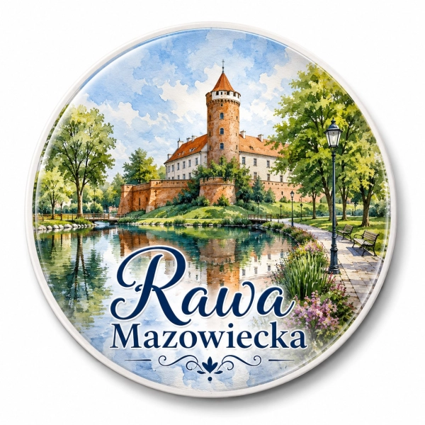 Pamiątkowy magnes Rawa Mazowiecka z motywem zamku