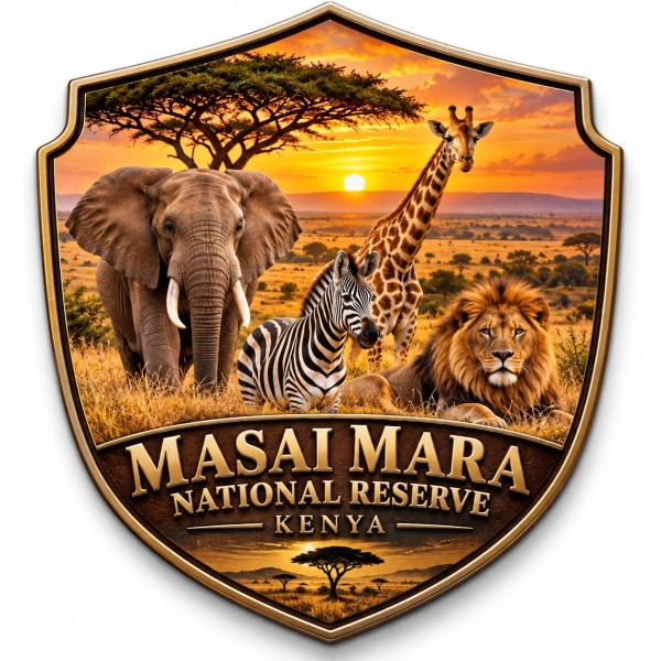 Magnes z logo Rezerwatu Narodowego Masai Mara