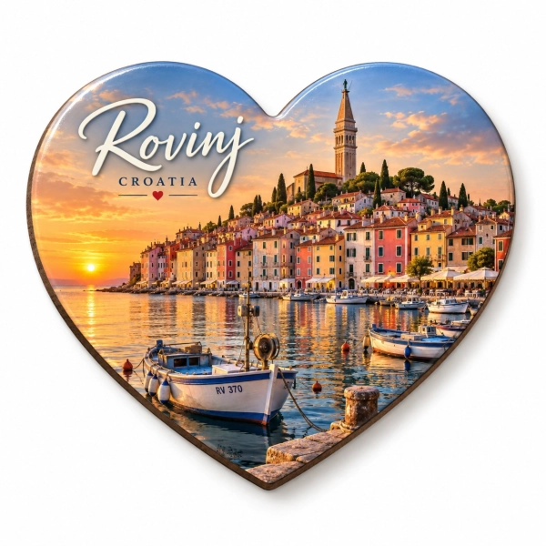 Magnes pamiątkowy z motywem Rovinj w Chorwacji