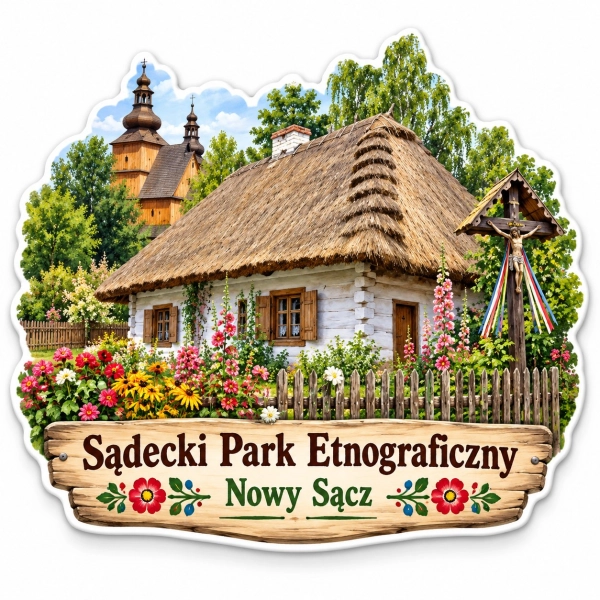 Pamiątkowy magnes Sądecki Park Etnograficzny
