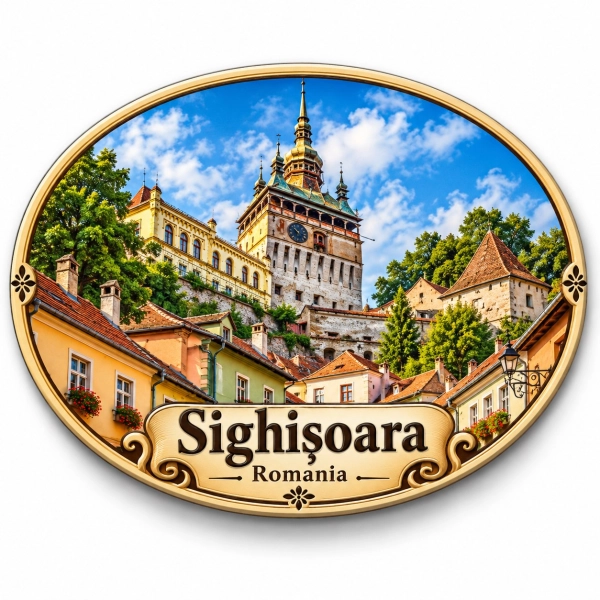 Magnes pamiątkowy z zamkiem w Sighișoara