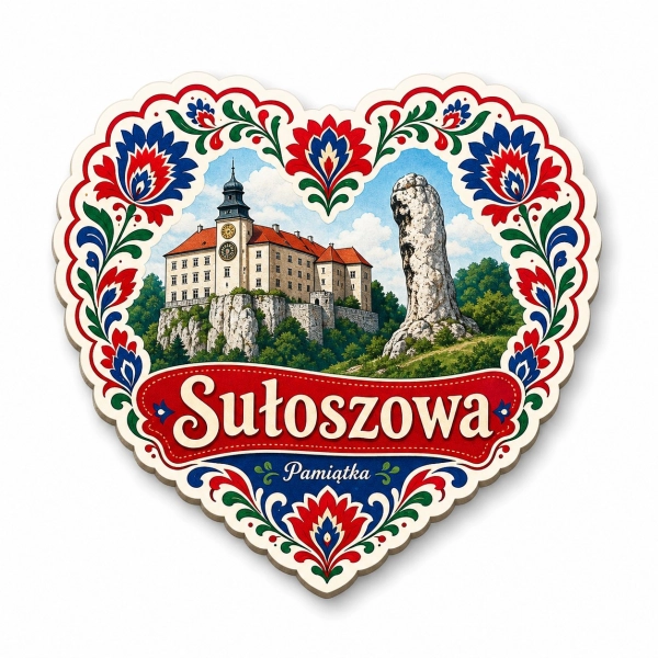 Pamiątkowy magnes Sułoszowa z motywem zamku
