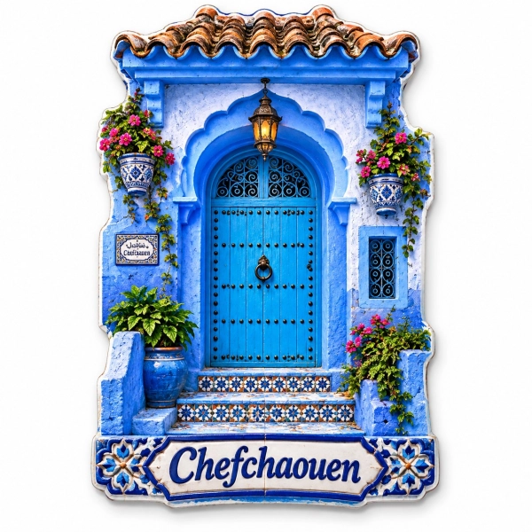 Magnes z błękitną bramą w Szafszawan (Chefchaouen)
