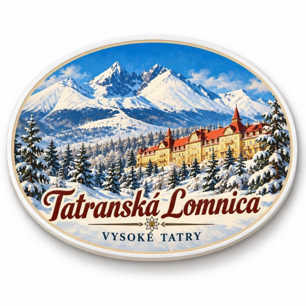 Magnes pamiątkowy z motywem Tatrzańskiej Łomnicy