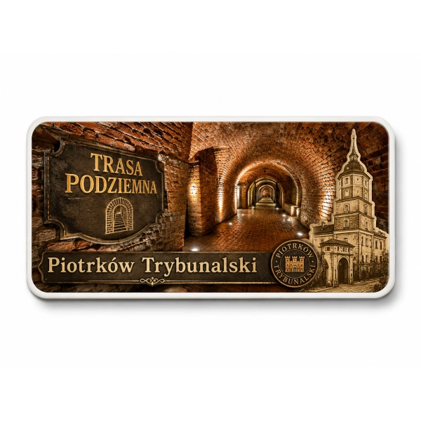 Pamiątkowy magnes z Piotrkowa Trybunalskiego z motywem zamku