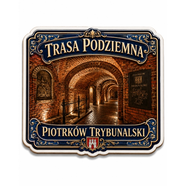 Pamiątkowy magnes Trasa Podziemna w Piotrkowie Trybunalskim