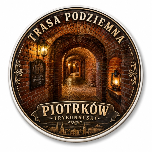 Magnes pamiątkowy Trasa Podziemna w Piotrkowie Trybunalskim