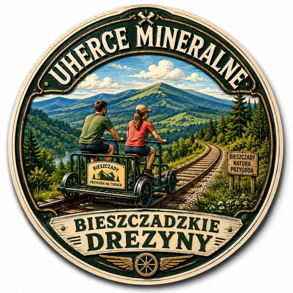 Magnes Uherce Mineralne z motywem rowerów na torach