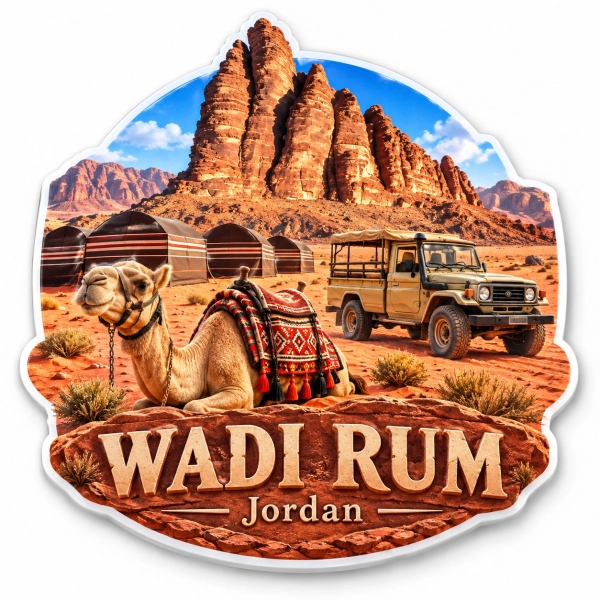 Magnes pamiątkowy z motywem Wadi Rum