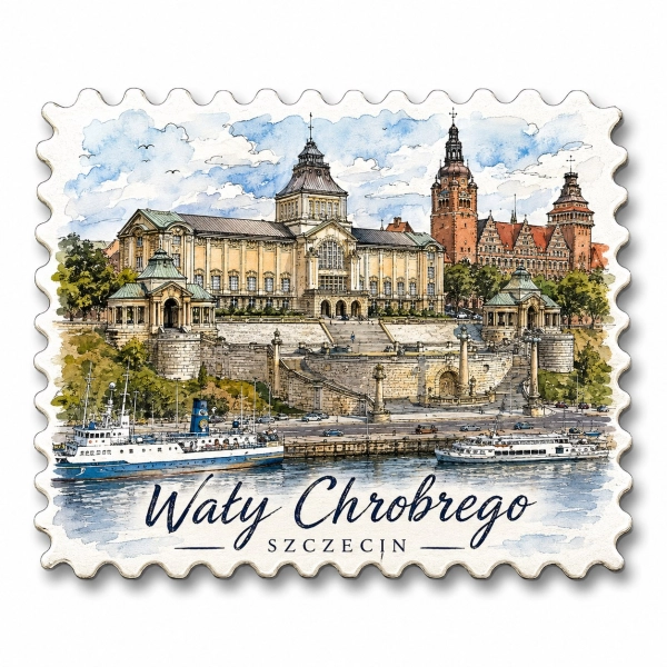 Magnes pamiątkowy Wały Chrobrego w Szczecinie