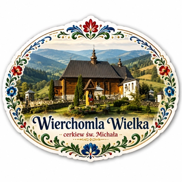 Magnes pamiątkowy Wierchomla Wielka z motywem cerkwi św. Michała