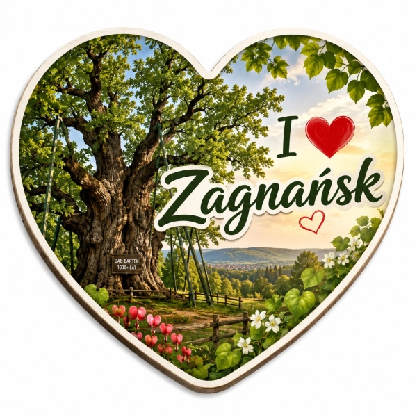 Magnes Zagnańsk z motywem dębu Bartka