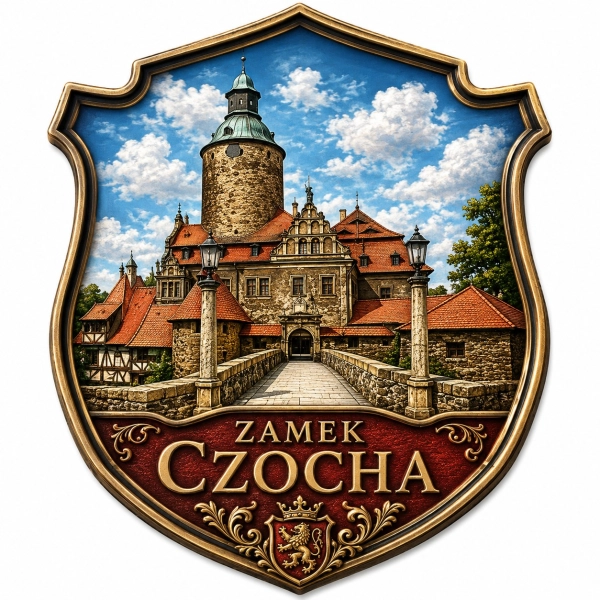 Magnes pamiątkowy z motywem Zamku Czocha