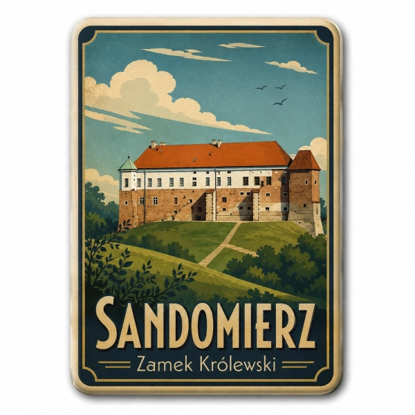 Magnes pamiątkowy przedstawiający Zamek Królewski w Sandomierzu