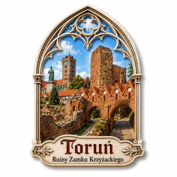 Magnes pamiątkowy Toruń – ruiny Zamku Krzyżackiego