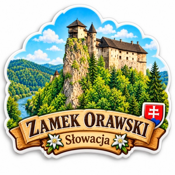 Magnes pamiątkowy przedstawiający Zamek Orawski na Słowacji