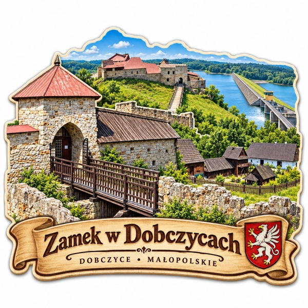 Magnes z widokiem na zamek w Dobczycach