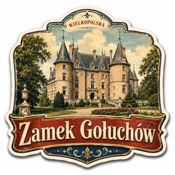Magnes pamiątkowy z motywem Zamku w Gołuchowie