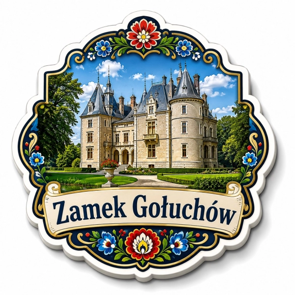 Magnes pamiątkowy z motywem Zamku w Gołuchowie