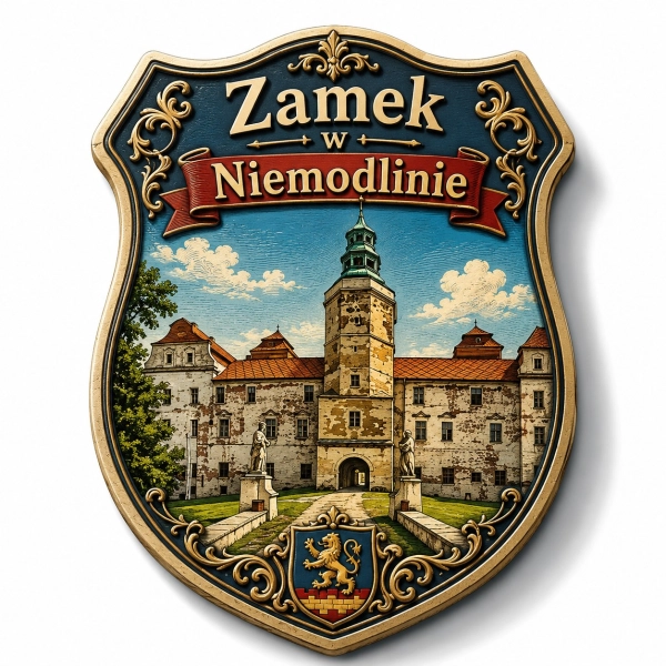 Pamiątkowy magnes przedstawiający Zamek w Niemodlinie