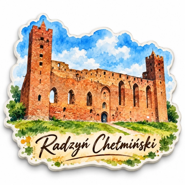Magnes pamiątkowy z zamkiem w Radzyniu Chełmińskim