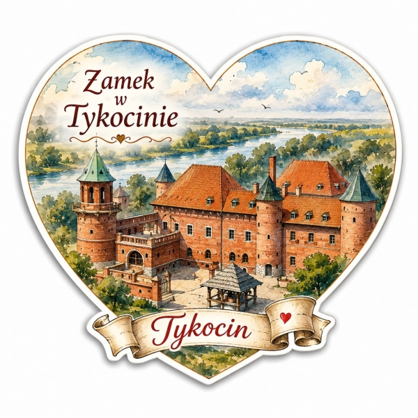 Magnes pamiątkowy z motywem Zamku w Tykocinie