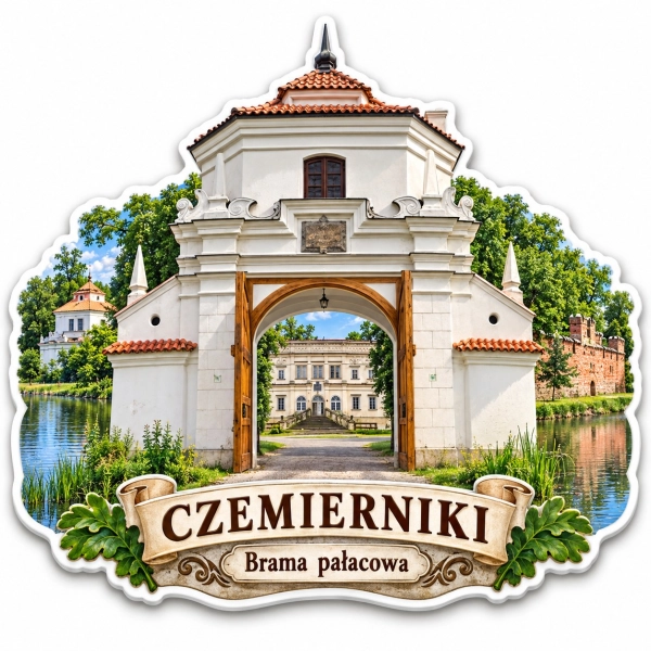 Magnes pamiątkowy z bramą zespołu pałacowego w Czemiernikach