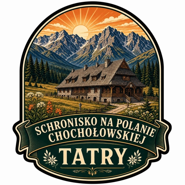 Magnes pamiątkowy przedstawiający schronisko na Polanie Chochołowskiej w Tatrach