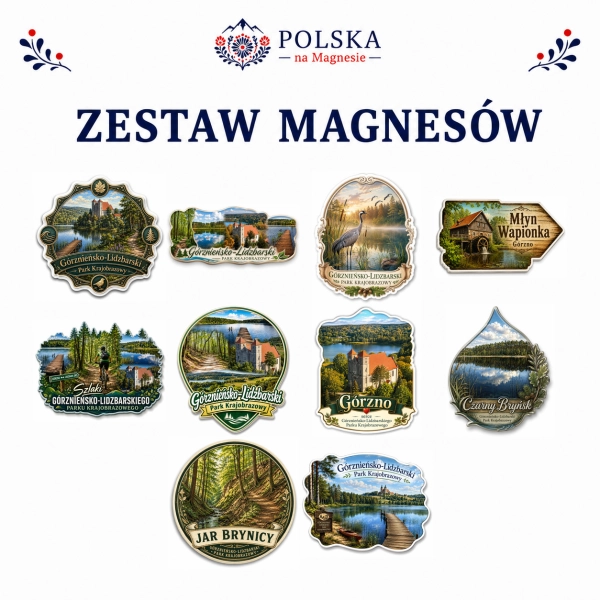 Zestaw magnesów Górznieńsko-Lidzbarski Park Krajobrazowy