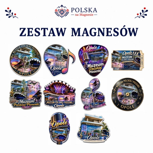 Zestaw magnesów Muzeum Polskiej Piosenki