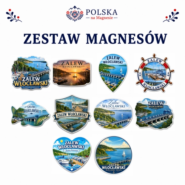 Zestaw magnesów Zalew Włocławski